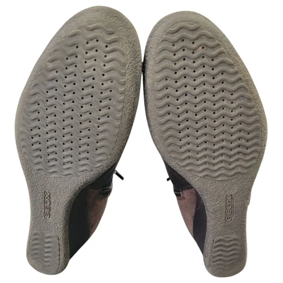 Geox Respira Amelia Brown Ankle Boots Suede Leather Wedge Booties Women’s 38.5 - Picture 7 of 16